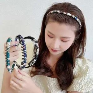 플라스틱 패턴 헤어밴드 여성용 가벼운 머리띠 귀 편한 얇은 디자인