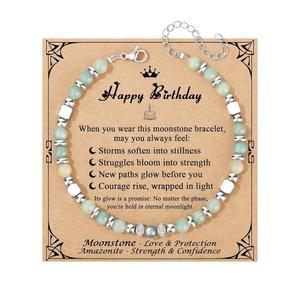 조이쿠프 아마조나이트 문스톤 팔찌 생일 축하 선물 사랑 보호 강도 자신감 여성 위한 의미 있는