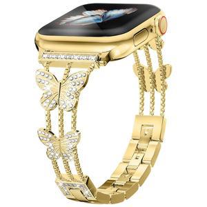 시리즈 10 /9 /8 /7 /6 /5 /4 /3 /2 /1 /SE /Ultra와 호환 머스크-MSKR 메탈 다이아몬드 스타라이트 밴드로 시계에 반짝임을 더하세요 - 38mm 40mm 41mm 44mm 45mm 사이즈의 여성에게 반짝이고 스타일리시한 제품입