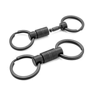 FEGVE 티타늄 퀵 릴리스 스위블 키링 분리형 헤비 듀티 차키키링 홀더와 키 링으로 분리