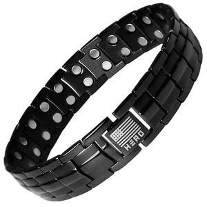 아이하트독스 히어로 컴퍼니 티타늄 자석 팔찌 - 링크 제거 도구가 있는 셔먼 탱크 트랙 테라피