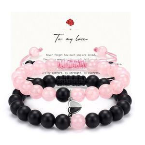 기념일 생일 약혼 선물을 위한 커플 팔찌 발렌타인데이 매칭하는 UVGVA 여자친구