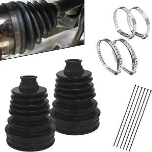 스테인리스 스틸 클램프 4개와 케이블 타이 6개가 포함된 쿠쿠티디 2PCS CV 액슬 부츠 수리 키트 19mm-24mm