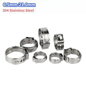 싱글 이어 호스 클램프와 플라이어 6.5mm-21.0mm 304 스테인리스 스틸 미니 소형 클립 원 스텝리스 파이프