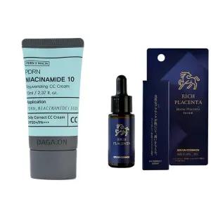 나이아신아마이드 톤업 씨씨 CC 크림 말 태반 70 세럼모공커버 여자비비 여성 메이크베이스 흔적 비타민 C