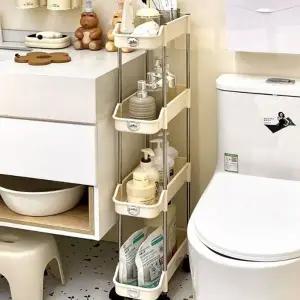 [아도라하우스]틈새수납장 플라스틱 트롤리 수납장 4단