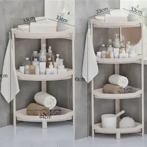 [아도라하우스]화장실 욕실 코너 선반 틈새수납장 삼각3단