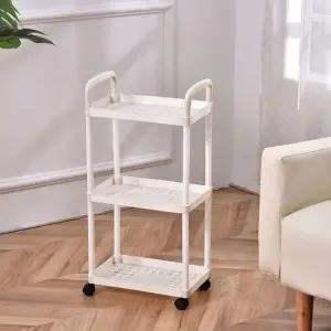 [아도라하우스]오픈형 수납 다용도 플라스틱 트롤리 3단