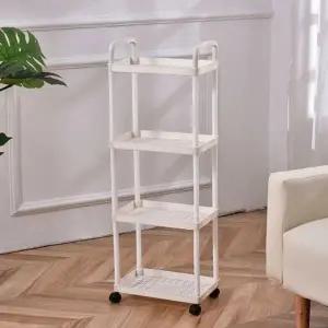 [아도라하우스]오픈형 수납 다용도 플라스틱 트롤리 4단