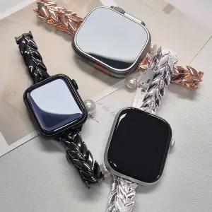 애플워치 11 10 9 8 7 울트라 여성용 시계줄 49mm 46 45 44 42 41 40 SE 3 2 로럴 리스 체인 스트랩 가벼운 슬림 밴드