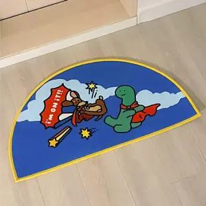조구만 스튜디오 슈퍼맨 발매트_반원형주방판 부엌 싱크대 씽크대 부엌판 다용도 러그