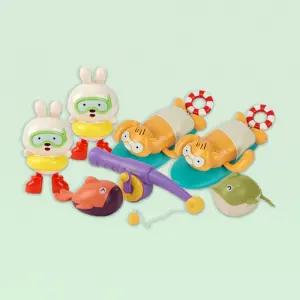 캐스비 네이처 수영하는목욕놀이장난감5종 1305set완구 어린이 동물 물고기낚시 하는토끼 서핑비버