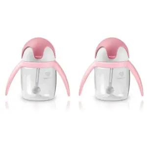 유미 유아컵 펭귄 빨대컵 신학기 준비물 240ml 핑크