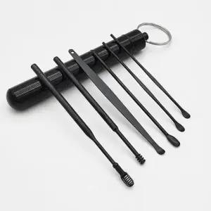 귀이개세트 고급 귀지제거 귀파개 6종 세트 블랙