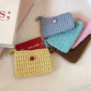 쓰러담아) 뜨개 카드 지갑 홀더 니트 손 미니 파우치 카드홀더 카드슬롯 동전지갑