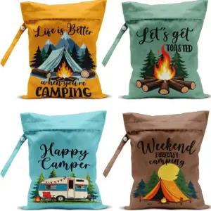 수영복 기저귀 여행용 수영복을 위한 4팩 캠핑 습식 가방 방수 재사용 건조 수영장 체육관 세면도구 용품