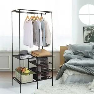 오픈형 조립식 행거 2단 싱글