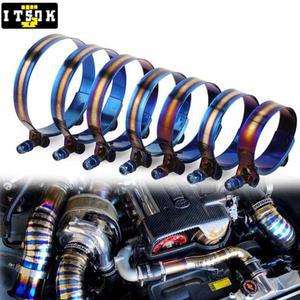 호스 클램프 T-볼트  스테인레스 스틸 연소 티타늄 블루 조정 가능 파이프 고정 클립 키트 1.75 인치  3.5