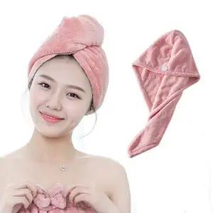 (색상 핑크)욕실 샤워 극세사 헤어 드라이 타올 수건 DD 10529