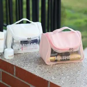 [개미물류] PVC워시백 투명창 세면도구 여행용 방수 파우치 샤워 수영 목욕탕 화장품 가방 욕실 행잉