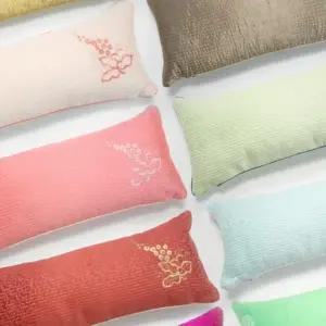 고급 자수 피그먼트 배게 나비꽃 면 메밀 경추 베개