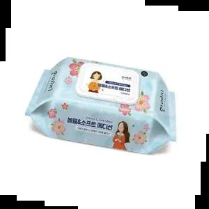 손세정 오랫동안 촉촉한 휴대용 물티슈 캡형100매X10개