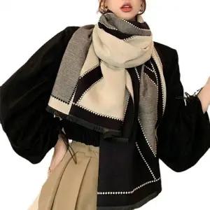 (타입 체크무늬)체크 패턴 롱 여성 머플러 따뜻한 사무실 담요 목도리