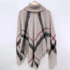 여성용 하이넥 케이프 숄 가디건 망토 담요