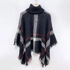 여성용 케이프 하이넥 숄 가디건 망토 담요