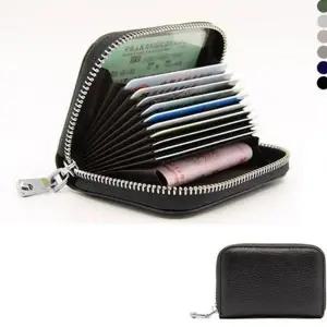운전면허증 소가죽 카드 지갑 아코디언 rfid 카드 지갑 데일리 남성