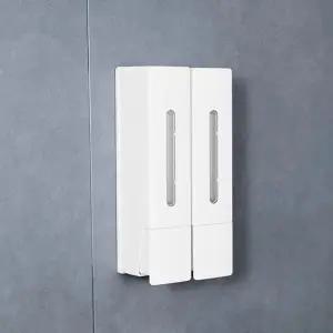 무타공 욕실 디스펜서 샴푸통 2단 3단 벽걸이 정리용기 호텔 감성 욕실템