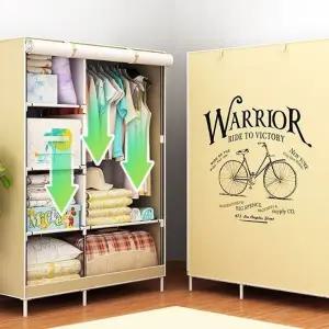 조립식 슬릭 커튼 패브릭 간이 옷장 더블