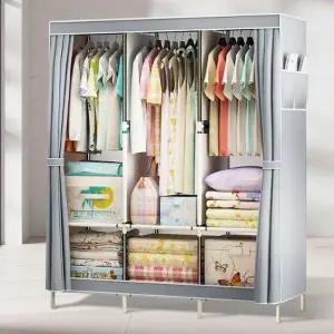 조립식 커튼식 모던 멀티 간이 옷장 트리플