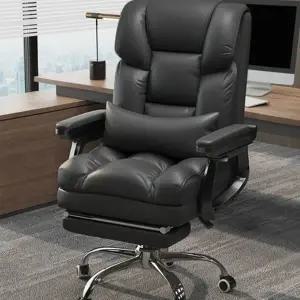 푹신한 가죽 중역의자 리클라이너 의자+발받침