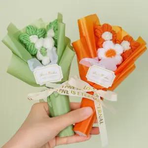 생일 기념일 뜨개꽃 작은 미니 니트 꽃다발 꽃 선물