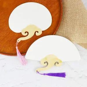 [셀러에이드]원목손잡이 종이부채 압축펄프 수술세트 2종 택1