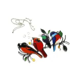 벽걸이 새장식 4마리 아크릴