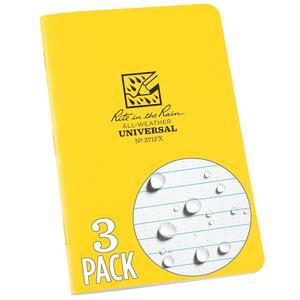 RITE IN THE RAIN 내후성 스테이플 3팩 37 17.8CM(4.6 (NO. 범용 11.7 7인치), 노트, X 옐로우 패턴, 커버,