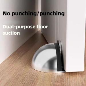 스테인리스 스틸 고무 도어 스토퍼 바닥 무타공 스티커 숨김형 홀더 장착 못 없이 설치하는 도어스톱