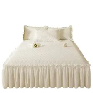 침실 누빔 스커트침대 침대패드 유럽풍 베드커버 레이스 침대시트