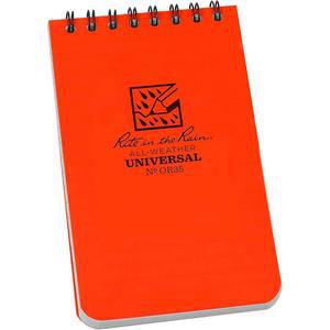 RITE IN THE RAIN 내후성 상단 (3 12.7CM 오렌지 노트, 5인치), 패턴 X 7.6 범용 커버, (번호: 스프링 OR35