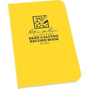 RITE IN THE RAIN 내후성 쇠고기 11.7CM(3 (NO. 분만기록 1621) 노트, 옐로우 커버 X 4.6인치), 7.6