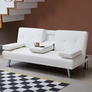 베스트리빙 무비 각도조절 3인 접이식 컵홀더 가죽 소파베드