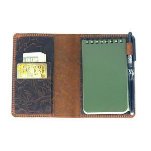 JJNUSA RITE IN THE RAIN 나선형 가죽 호환되는 메모 디스트레스드 커버, 노트북과 바운드 노트북 패드용,