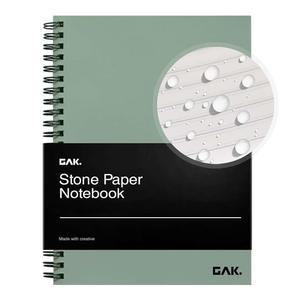 GAK. STONE PAPER 방수 스프링 노트, 있는 내구성 미네랄 X 25.7CM(7.25인치 50장, 스톤 18.3CM 10.2인치),