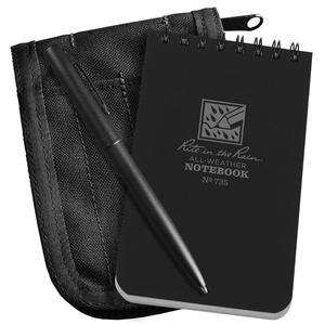 RITE IN THE RAIN 내후성 7.6CM 상단 블랙 노트북 커버 패브릭 나선형 키트: 12.7CM(3인치 코듀라 X 5인치)