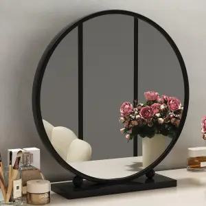 원형 거울 탁상 화장대 조명 큰거울 데스크탑 모던 미러 메이크업
