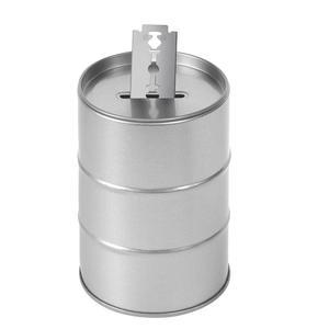 [미국배송] 링크디어 안전 면도날 폐기 컨테이너 박스 사용 후 낭비된 칼날을 보관하는 금속 면도기 케이스 뱅크(은색)