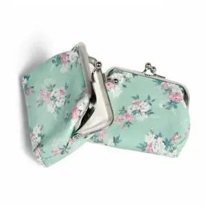 BS 그린 플라워 미니 동전 지갑 파우치 동전 주머니 동전수납 휴대용동전지갑 동전가방