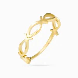 18K 카보 물고기 링크 반지